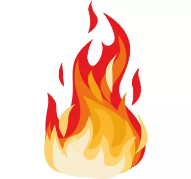 Visual effect fire flame 3D motorbike sticker - TenStickers