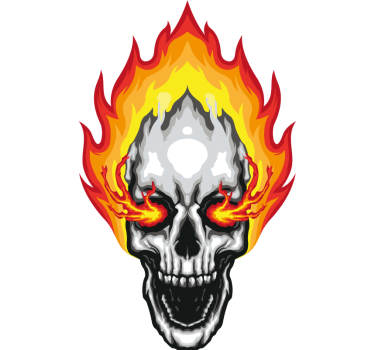 Skull fire car decal - TenStickers