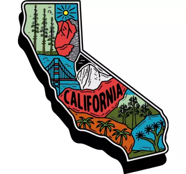 Car sticker california state outline - TenStickers