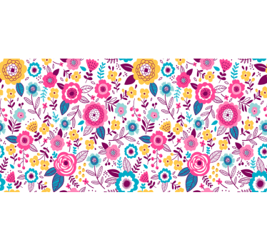 Kallax pink flowers decals for furniture - TenStickers