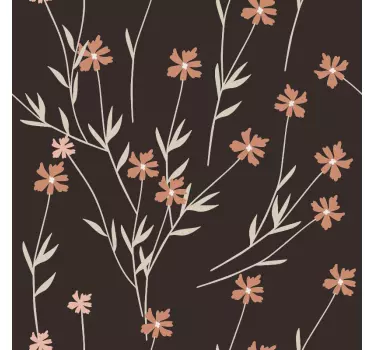 Brown flowers Kallax decals for furniture - TenStickers