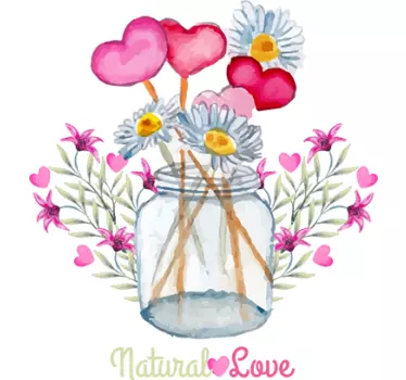 Natural Love Dasies Flower Wall Sticker - TenStickers