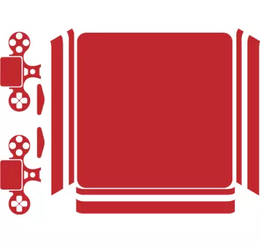 PS4 solid red Playstation 4 stickers - TenStickers