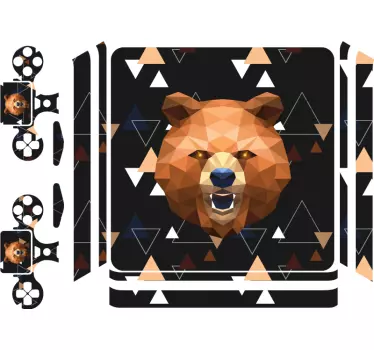 Ps4 skin polygonal bear face - TenStickers