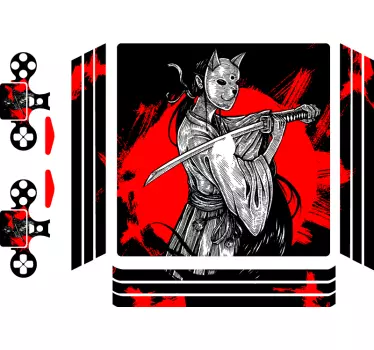 Ps4 skin samurai cat design - TenStickers