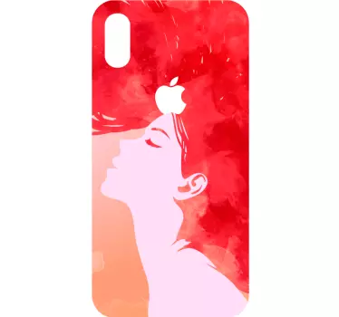 Iphone sticker red woman silhouette - TenStickers