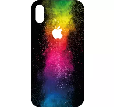 Black and rainbow splash iPhone decal - TenStickers