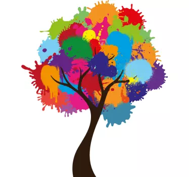Colorful artistic tree wall decal - TenStickers