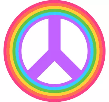 Rainbow peace sign car decal - TenStickers
