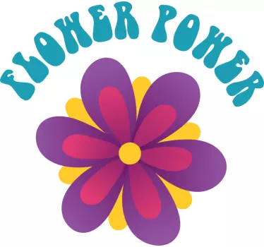 70s Flower Power popular saying decal - TenStickers