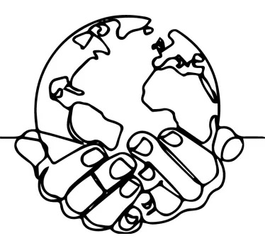 Minimalist Earth map wall sticker - TenStickers