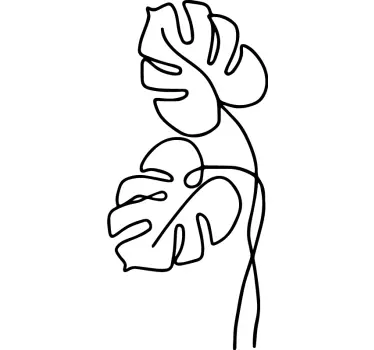 Minimalist Monstera Leaf plant decals - TenStickers