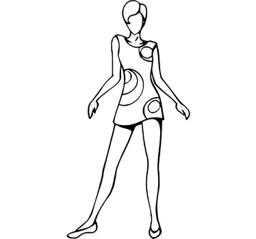 Fancy Girl Sketch Wall Sticker - TenStickers
