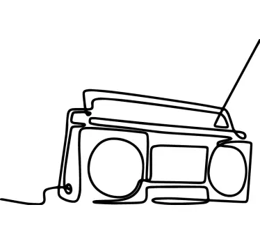 Minimalist radio musical wall sticker - TenStickers