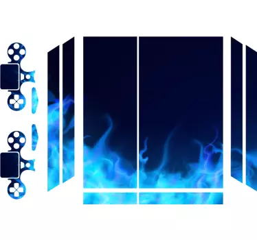 Blue fire Playstation 4 stickers - TenStickers
