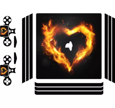 Ps4 skin flaming heart emblem - TenStickers