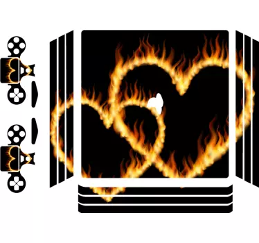 Ps4 skin flaming heart design - TenStickers