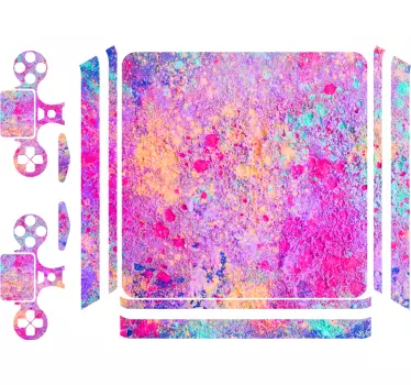 Splash purple and pink Playstation 4 decal - TenStickers