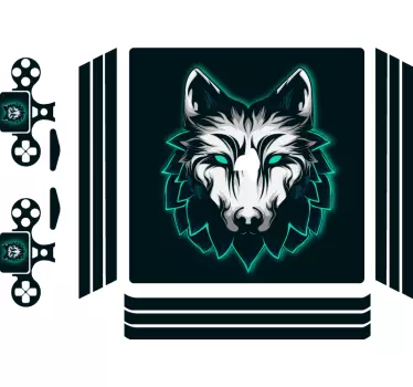Ps4 skin wolf head design - TenStickers