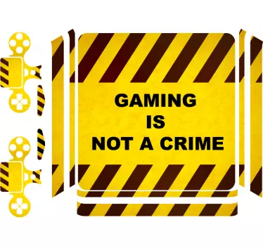 Ps4 skin gaming caution sign skin - TenStickers