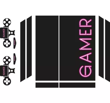 neon design gamer Playstation 4 stickers - TenStickers