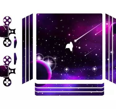 Purple universe theme Playstation 4 stickers - TenStickers