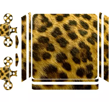 Yellow leopard print Playstation 4 stickers - TenStickers