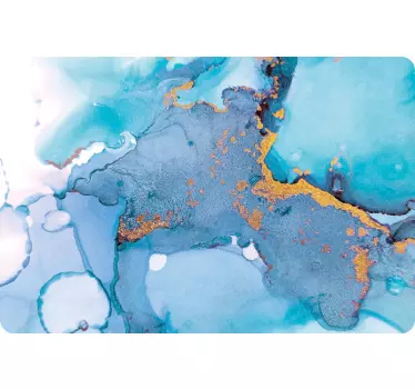Blue and white marble laptop stickers - TenStickers