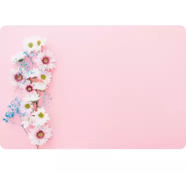 flowers on pink background laptop sticker - TenStickers