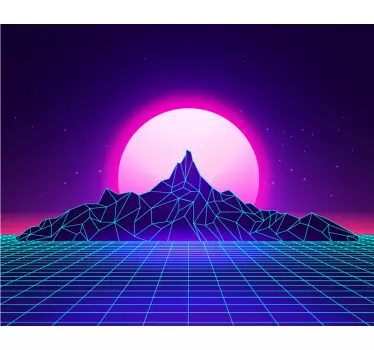 Neon retro wave video game wall sticker - TenStickers