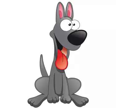 Grey Dog Wall Sticker - TenStickers