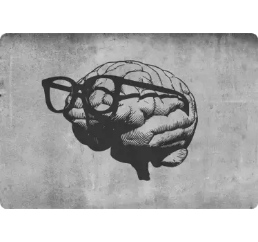 Laptop skin brain in glasses - TenStickers