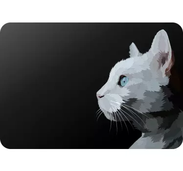 Cat face with blue eyes laptop sticker - TenStickers