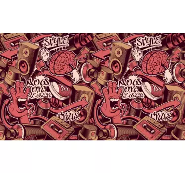 Music graffiti art laptop stickers - TenStickers
