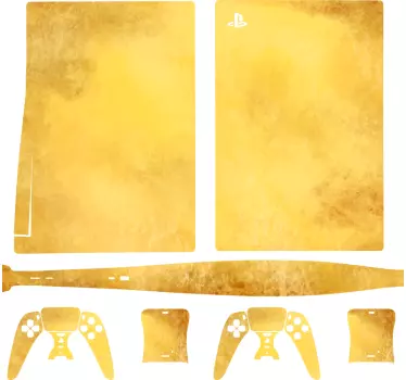 Golden brush rushed texture ps5 sticker - TenStickers