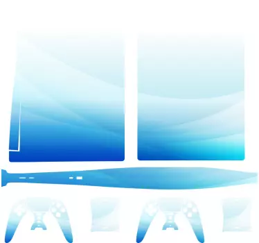 Blue and white waves abstract Playstation 5 sticker - TenStickers