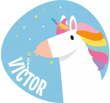 Wall sticker for kids unicorn birthday design - TenStickers