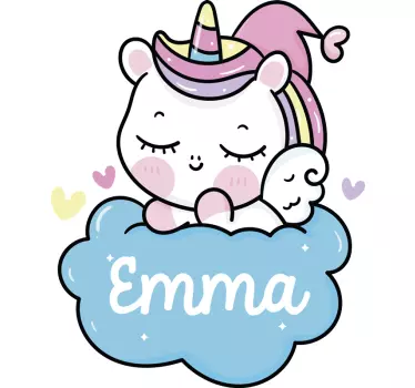 Charming unicorn artwork wall sticker for kids - TenStickers