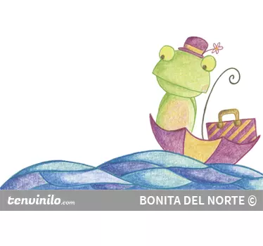 Frog Sailing Wall Sticker - TenStickers