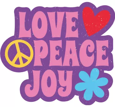 Love peace joy quote sticker - TenStickers