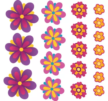 70's flowers flower wall decor - TenStickers