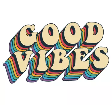 70's Good vibes quote wall decal - TenStickers