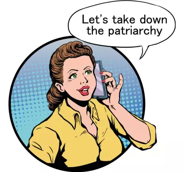 Let's take down the patriarchy laptop decal - TenStickers