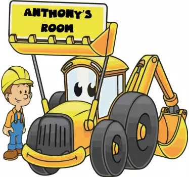 Tractor and man with own name toy decal - TenStickers