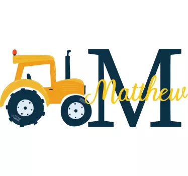 Wall sticker for kids tractor initial m - TenStickers