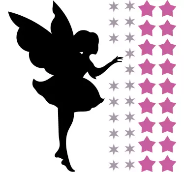 Fairy Silhouette fantasy wall sticker - TenStickers