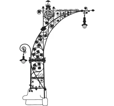 Streetlight Gaudí Barcelona Decorative Sticker - TenStickers