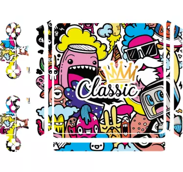 Classic graffiti design Playstation 4 stickers - TenStickers