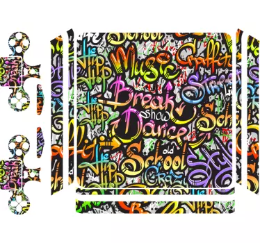 Graffiti street art  Playstation 4 sticker - TenStickers
