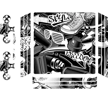 Retro graffiti Playstation 4 decal - TenStickers